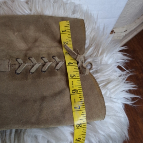 B/ X By Bronx Camel Suede Tie Up Knee High Boots 40 - Picture 9 of 16